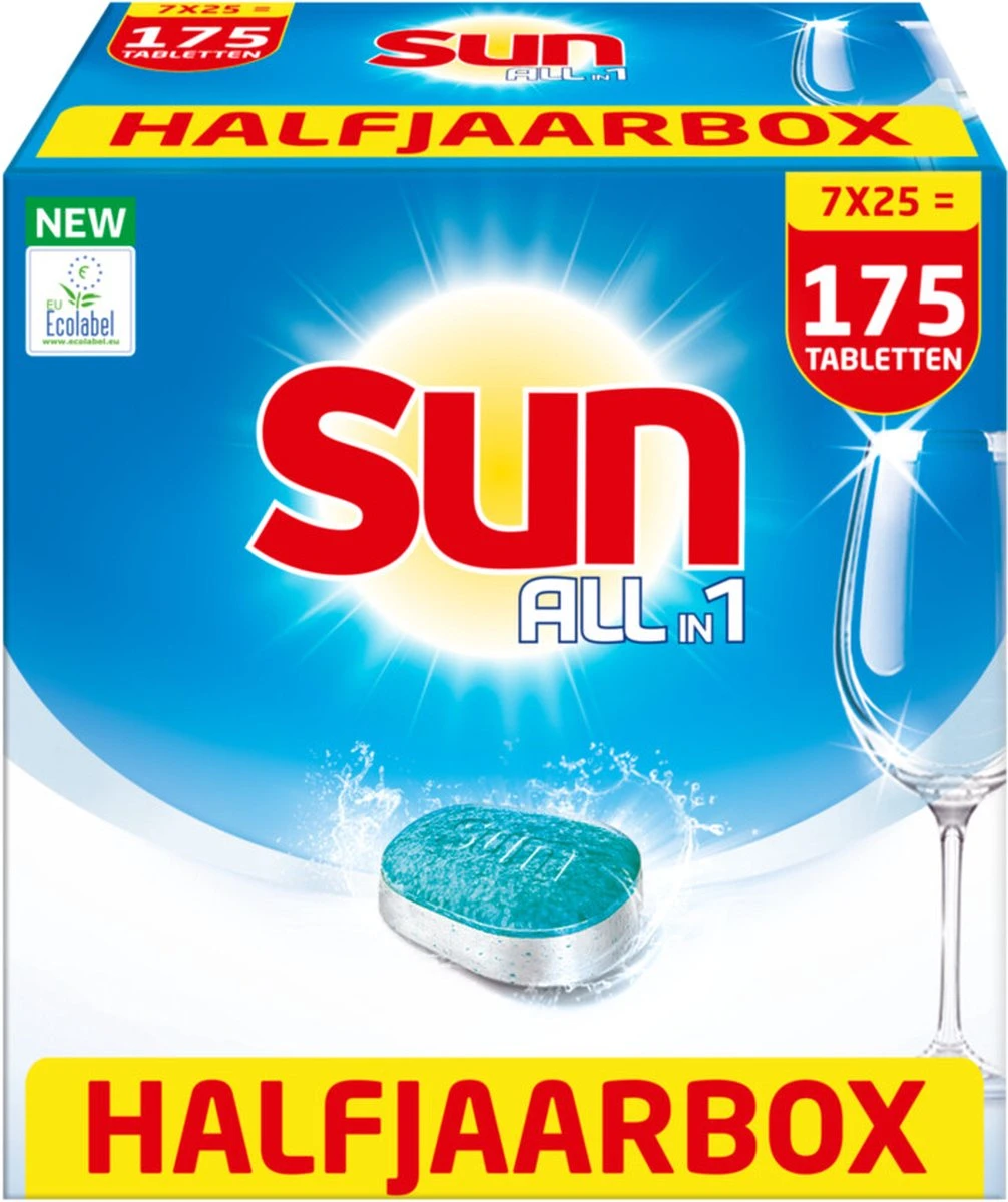 Sun All-in-1 Normaal Vaatwastabletten - 7 x 25 tabletten - Voordeelverpakking SUN® Sun All-in-1 Normaal Vaatwastabletten - 7 X 25 Tabletten - Voordeelverpakking -Huishoudelijke Artikelen Winkel 1006x1200 3
