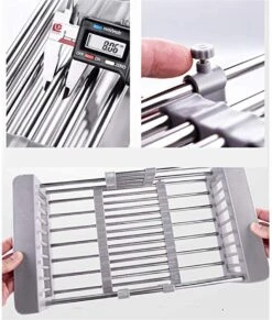 IBright Verstelbare Keukenrek - Gootsteen Mand - Afdruiprek – Vergiet – Verstelbaar In Lengte - Uitschuifbaar - RVS Grijs -Huishoudelijke Artikelen Winkel 1017x1200 6