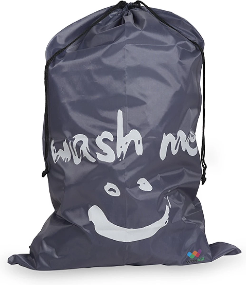 Wonair - Grote waszak - Wash me - Wastas - 60x90cm - Grijs - Met trekkoord Wonair - Grote Waszak - Wash Me - Wastas - 60x90cm - Grijs - Met Trekkoord -Huishoudelijke Artikelen Winkel