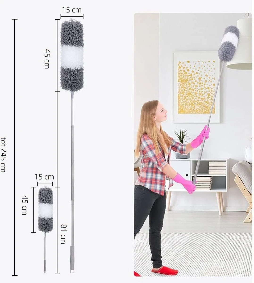 Vannons - Plumeau - Ragebol - Plumeau Uitschuifbaar tot 245 cm - met Telescoopsteel - Wasbaar Microvezel - Grijs Wit Vannons - Plumeau - Ragebol - Plumeau Uitschuifbaar Tot 245 Cm - Met Telescoopsteel - Wasbaar Microvezel - Grijs Wit -Huishoudelijke Artikelen Winkel 1077x1200 1