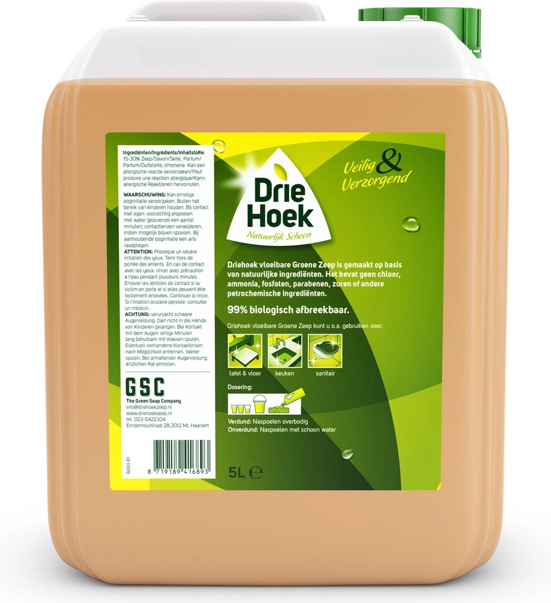 Driehoek - Vloeibare Groene Zeep - 5 liter Driehoek - Vloeibare Groene Zeep - 5 Liter -Huishoudelijke Artikelen Winkel 1097x1200 4