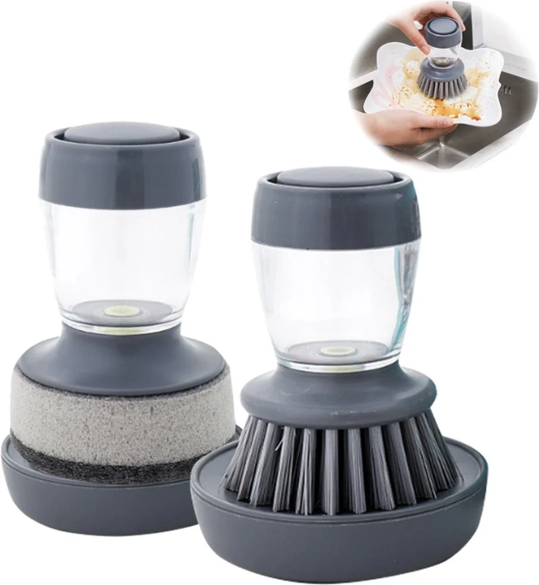 Afwasborstel met Zeepdispenser – Met 3 verschillende opzet stukken – Inclusief Houder – Grijs – Afwas Borstel Zeepreservoir – Zeep Handborstel – Doseerpomp – Afwasmiddel Dispenser – Navulbaar Afwasborstel Met Zeepdispenser – Met 3 Verschillende Opzet Stukken – Inclusief Houder – Grijs – Afwas Borstel Zeepreservoir – Zeep Handborstel – Doseerpomp – Afwasmiddel Dispenser – Navulbaar -Huishoudelijke Artikelen Winkel 1107x1200 2