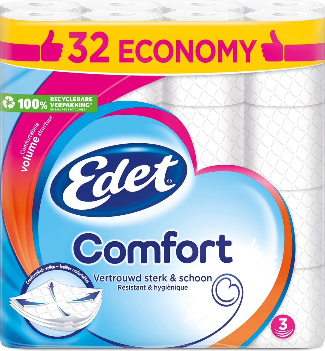 Edet Comfort - 3-laags wc papier - 32 rollen Edet Comfort - 3-laags Wc Papier - 32 Rollen -Huishoudelijke Artikelen Winkel 1113x1200 6