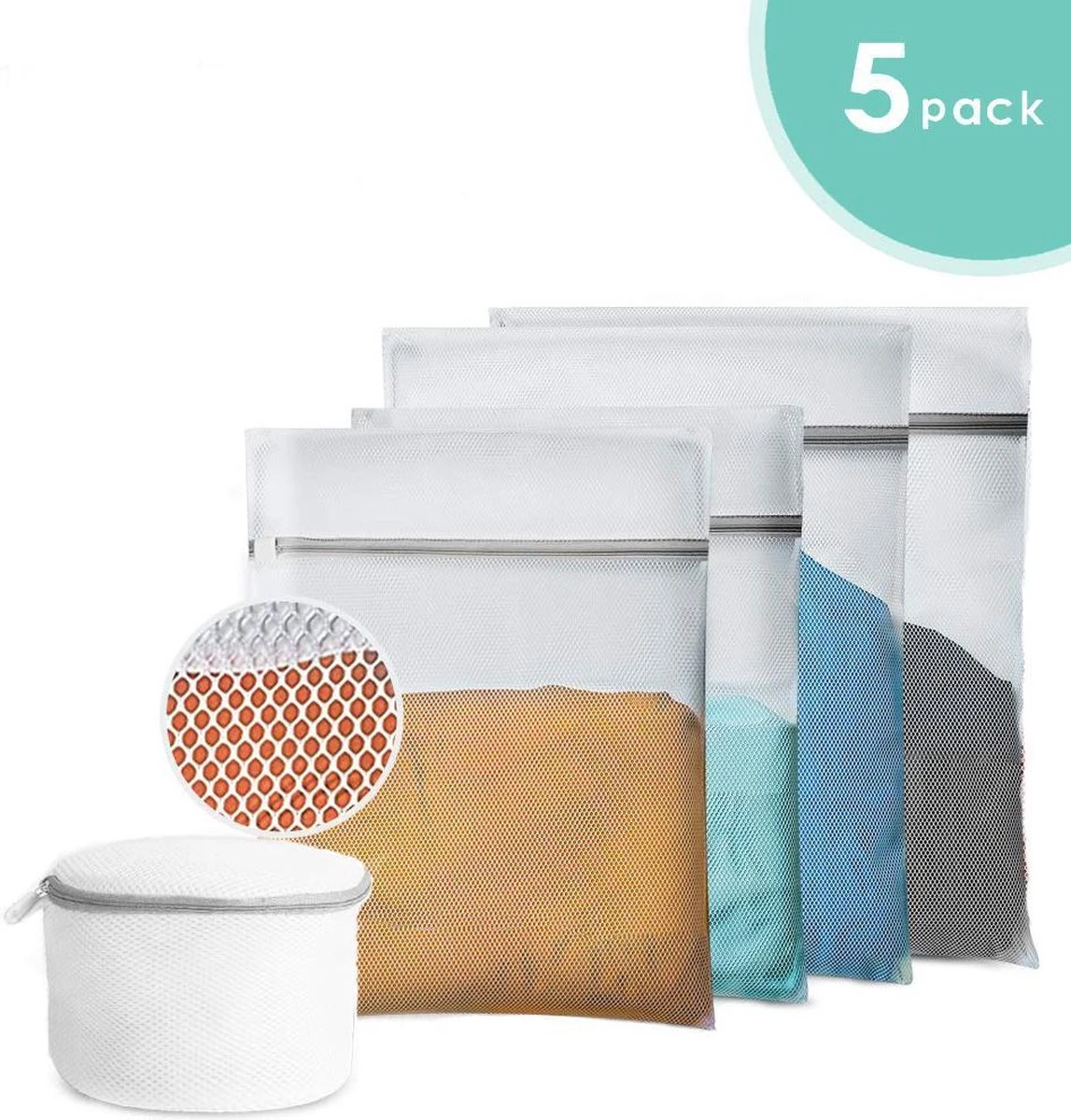 ForDig Wasnet Waszakjes (5 stuks) voor Lingerie en Fijne Was - Geschikt voor Wasmachine - Met Rits - Wit ForDig Wasnet Waszakjes (5 Stuks) Voor Lingerie En Fijne Was - Geschikt Voor Wasmachine - Met Rits - Wit -Huishoudelijke Artikelen Winkel