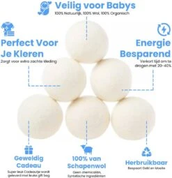 DRYQUICK Drogerballen- Wasbollen- Duurzaam Schapenwol - Herbruikbaar- 6 XL Wasballen Wit 5 DRYQUICK Drogerballen- Wasbollen- Duurzaam Schapenwol - Herbruikbaar- 6 XL Wasballen Wit -Huishoudelijke Artikelen Winkel 1162x1200
