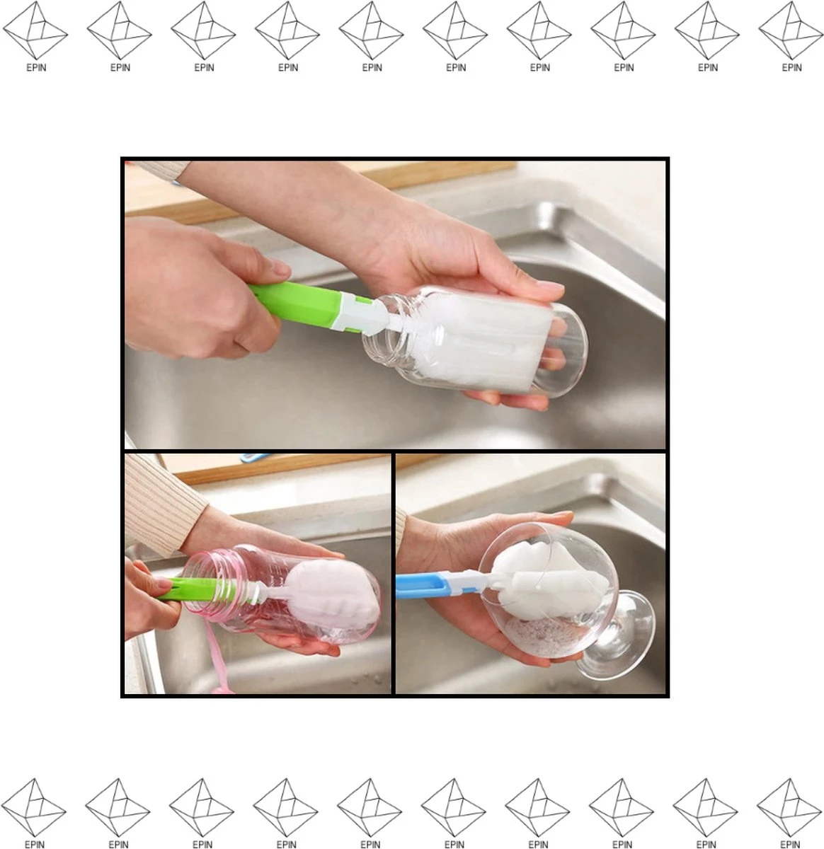 EPIN | Glazen Spons | Fles Borstel | Drink Fles Spons | BLAUW Merkloos EPIN | Glazen Spons | Fles Borstel | Drink Fles Spons | BLAUW -Huishoudelijke Artikelen Winkel