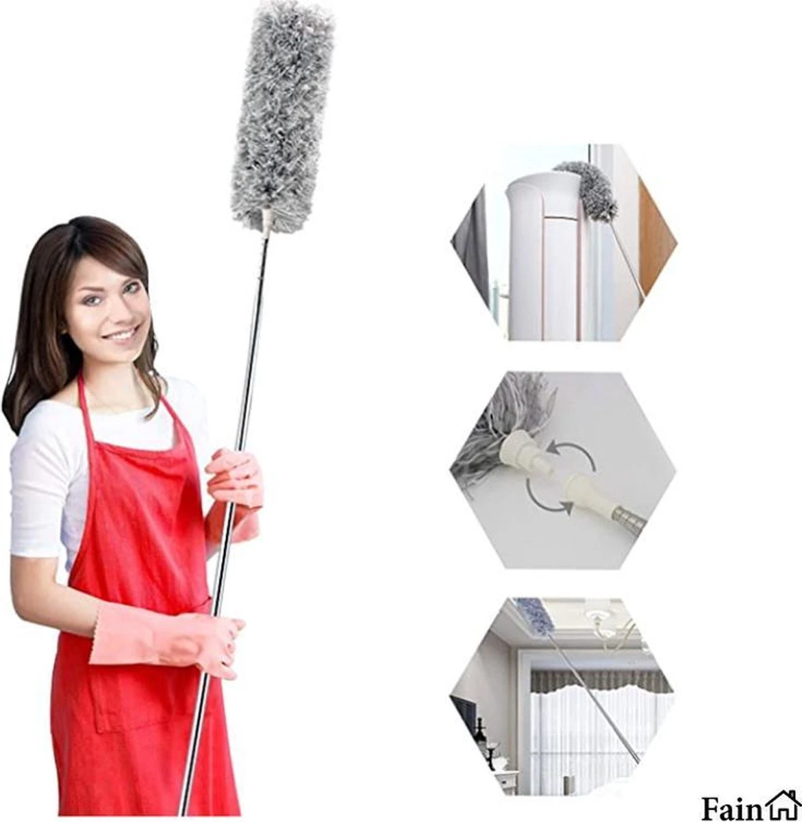 Fain® Plumeau met Telescoopsteel – Grijs – 80 tot 280 cm - Uitschuifbaar – Wasbaar - Flexibel 360° Draaibaar – Duster - Microvezel Ragebol Fain® Plumeau Met Telescoopsteel – Grijs – 80 Tot 280 Cm - Uitschuifbaar – Wasbaar - Flexibel 360° Draaibaar – Duster - Microvezel Ragebol -Huishoudelijke Artikelen Winkel 1171x1200 2