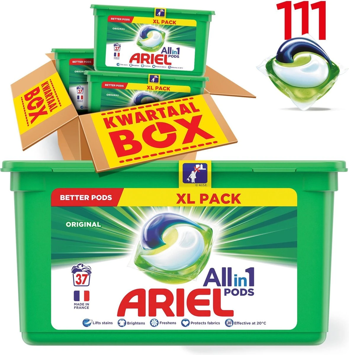Ariel All in 1 Pods Regular Wasmiddel - Voordeelverpakking 3 x 37 Wasbeurten - Wasmiddel Pods Ariel All In 1 Pods Regular Wasmiddel - Voordeelverpakking 3 X 37 Wasbeurten - Wasmiddel Pods -Huishoudelijke Artikelen Winkel