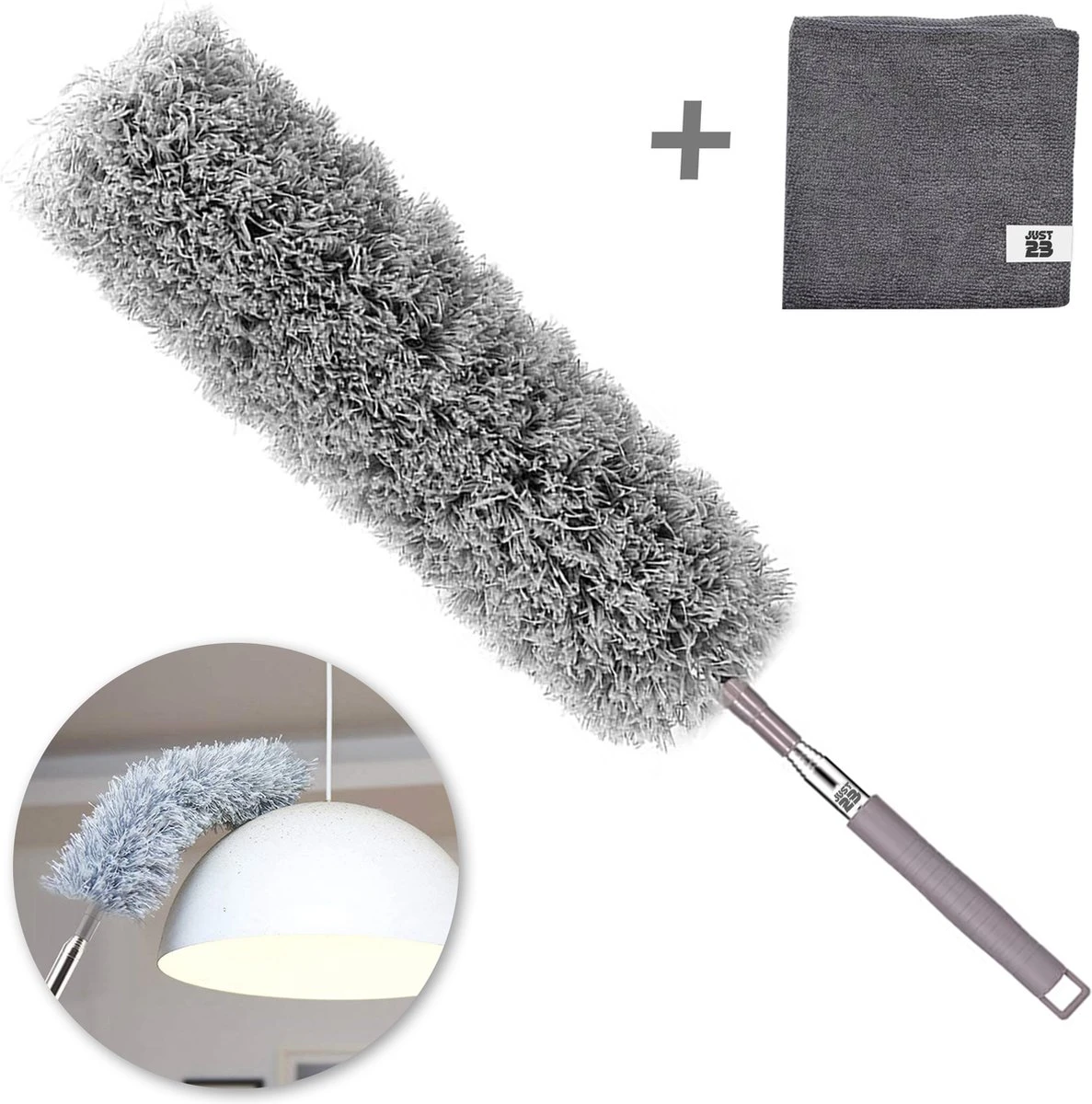 JUST23 Plumeau Uitschuifbaar met Telescoopsteel – 60 tot 140 cm – Ragebol – Stoffer – Duster – Grijs – Incl. Microfiber doek JUST23 Plumeau Uitschuifbaar Met Telescoopsteel – 60 Tot 140 Cm – Ragebol – Stoffer – Duster – Grijs – Incl. Microfiber Doek -Huishoudelijke Artikelen Winkel 1187x1200 5