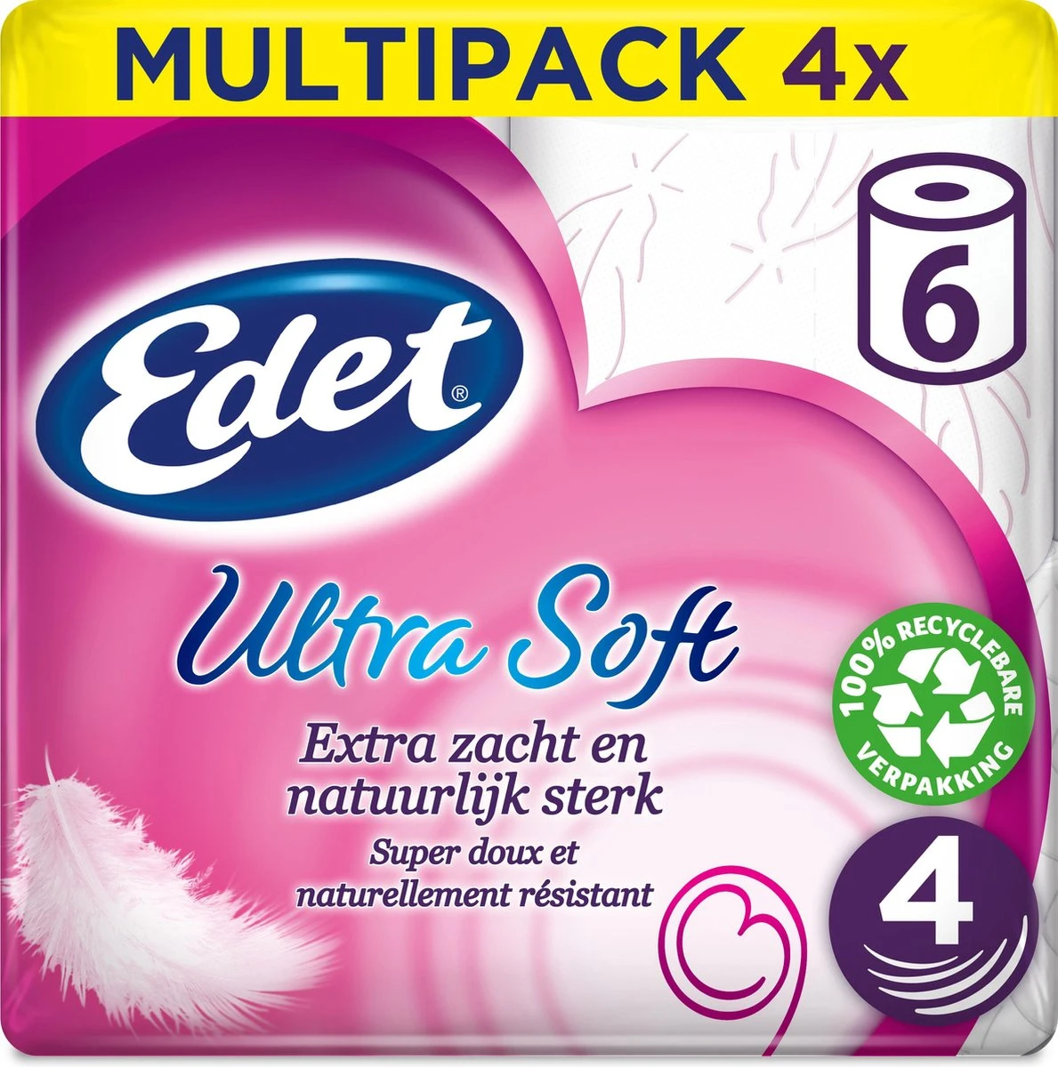 Edet Ultra Soft - 4-laags wc papier - 4 x 6 rollen Edet Ultra Soft - 4-laags Wc Papier - 4 X 6 Rollen -Huishoudelijke Artikelen Winkel 1189x1200 7