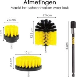 Professionele 4 Delige Borstelset Voor De Boormachine Incl. Verlengstuk, Deze Schoonmaak Schuurborstel Elektrisch Opzetborstel Schrobborstel Set Is Geschikt Als Schrobber Voor Badkamer, Auto, Keuken En Tuin -Huishoudelijke Artikelen Winkel 1196x1200 7