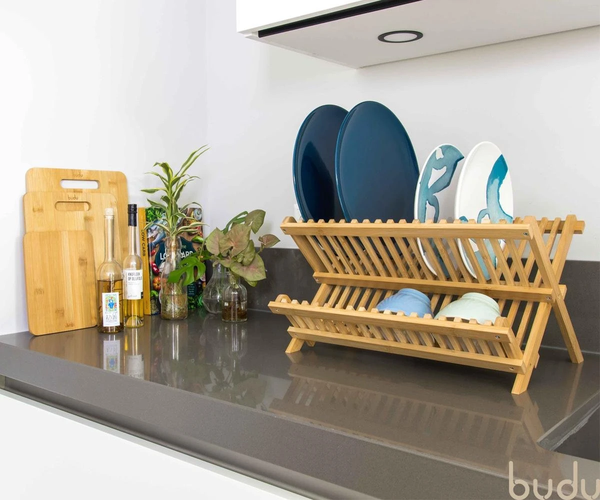 Budu Afdruiprek - Afdruiprekje van bamboe hout - Afdruiprek voor afwas - Vaatwasrek - Keukenrek - Inklapbaar - Opvouwbaar - Budu Afdruiprek - Afdruiprekje Van Bamboe Hout - Afdruiprek Voor Afwas - Vaatwasrek - Keukenrek - Inklapbaar - Opvouwbaar - -Huishoudelijke Artikelen Winkel 1200x1000 4