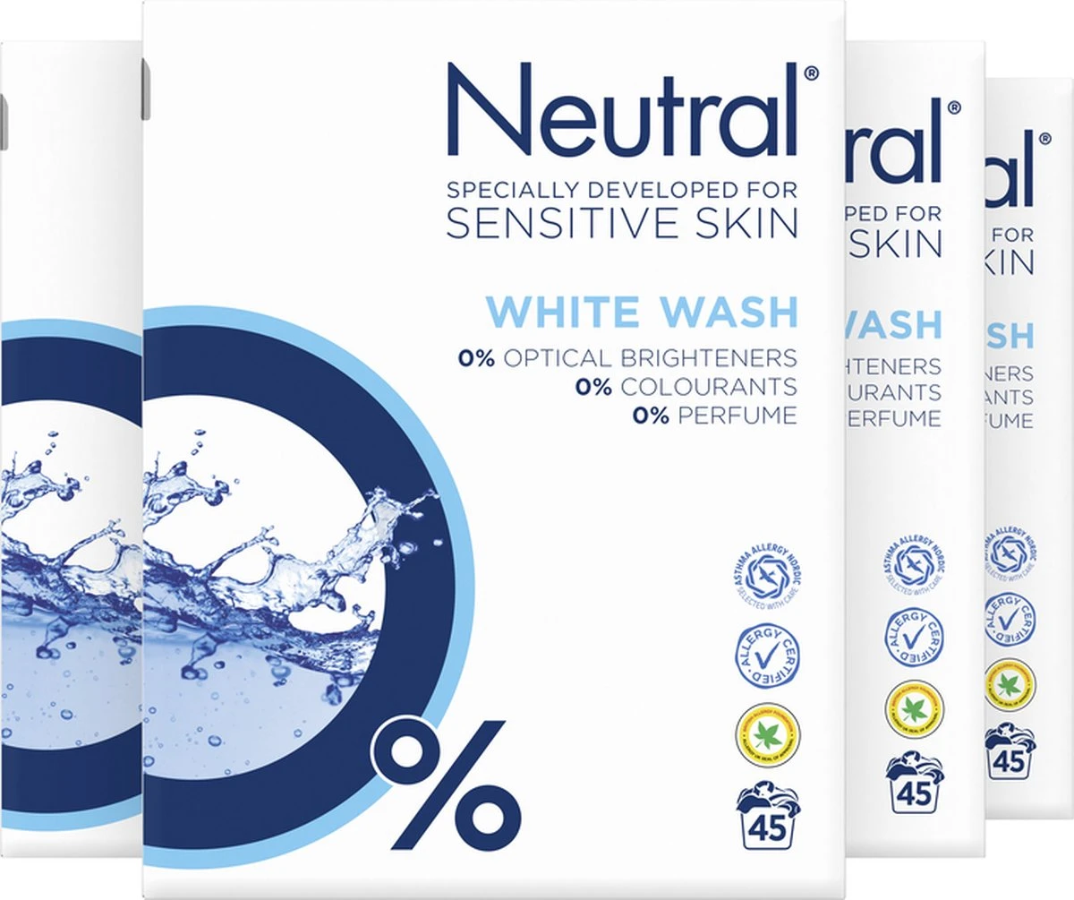 Neutral Waspoeder Wit Parfumvrij - 4x45 Wasbeurten - Voordeelverpakking Neutral Waspoeder Wit Parfumvrij - 4x45 Wasbeurten - Voordeelverpakking -Huishoudelijke Artikelen Winkel