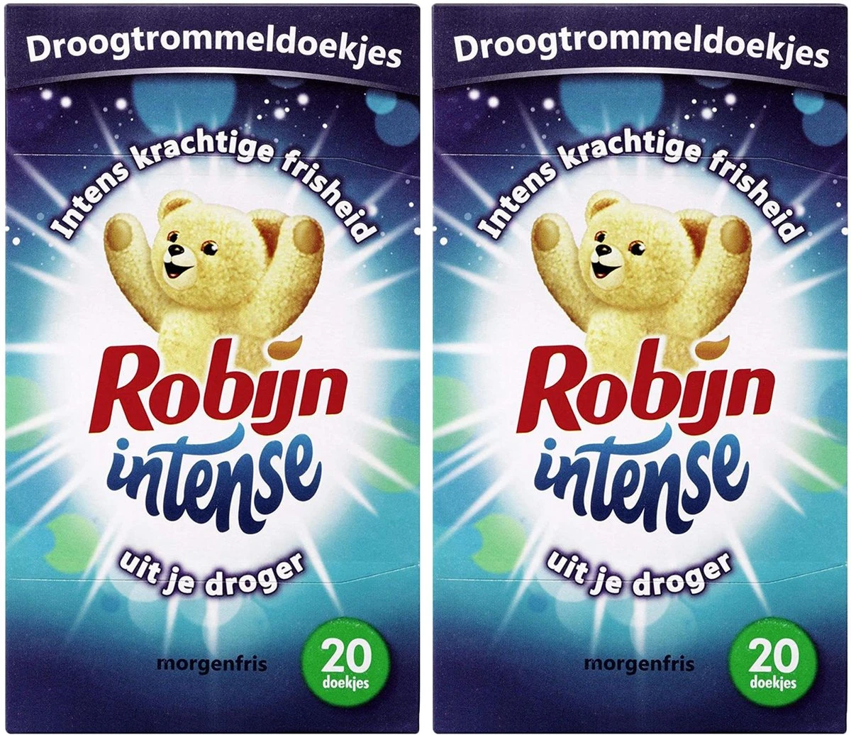Robijn Droogtrommeldoekjes – Intense Morgenfris , 20 doekjes - 2 stuks Robijn Droogtrommeldoekjes – Intense Morgenfris , 20 Doekjes - 2 Stuks -Huishoudelijke Artikelen Winkel