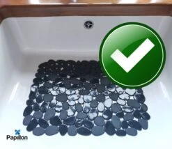 Merkloos Papillon - Gootsteenmat - 40x30 Cm - Kiezels Zwart -Huishoudelijke Artikelen Winkel 1200x1039