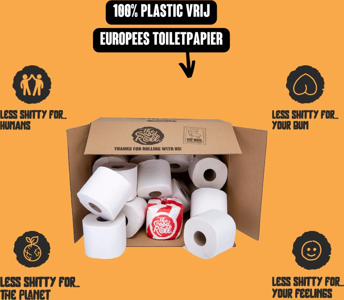 THE GOOD ROLL - WC papier voordeelverpakking - 96 stuks -400vel -3-laags - The Wrapless Choice - 100% gerecycled THE GOOD ROLL - WC Papier Voordeelverpakking - 96 Stuks -400vel -3-laags - The Wrapless Choice - 100% Gerecycled -Huishoudelijke Artikelen Winkel