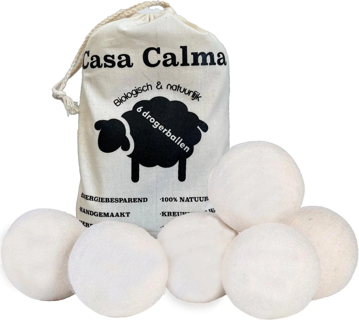 Casa Calma Drogerballen (6 Stuks) - Inclusief Opbergzakje - 100% Natuurlijk Schapenwol - Droger Ballen - Zero Waste Wasverzachter Bollen - Energiebesparend Drogen met Droogbollen - Dryer Balls - Diervriendelijk & Milieuvriendelijk - Energie Besparen Casa Calma Drogerballen (6 Stuks) - Inclusief Opbergzakje - 100% Natuurlijk Schapenwol - Droger Ballen - Zero Waste Wasverzachter Bollen - Energiebesparend Drogen Met Droogbollen - Dryer Balls - Diervriendelijk & Milieuvriendelijk - Energie Besparen -Huishoudelijke Artikelen Winkel