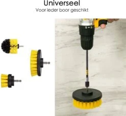 Professionele 4 Delige Borstelset Voor De Boormachine Incl. Verlengstuk, Deze Schoonmaak Schuurborstel Elektrisch Opzetborstel Schrobborstel Set Is Geschikt Als Schrobber Voor Badkamer, Auto, Keuken En Tuin -Huishoudelijke Artikelen Winkel 1200x1105 2