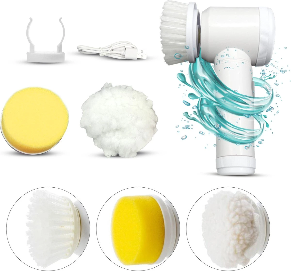 Lenga Elektrische schoonmaakborstel - 5 in 1 borstel - Oplaadbaar - Wasborstel - Schoonmaakmiddelen - Schrobborstels Lenga Elektrische Schoonmaakborstel - 5 In 1 Borstel - Oplaadbaar - Wasborstel - Schoonmaakmiddelen - Schrobborstels -Huishoudelijke Artikelen Winkel