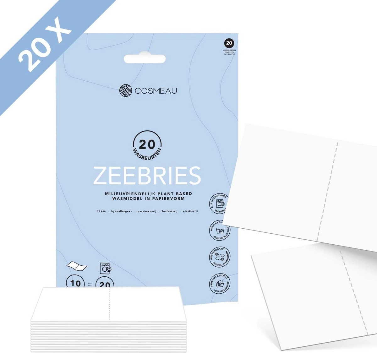 Cosmeau Wasstrips 20 Wasbeurten Zeebries Wasmiddel Wasvellen Wasdoekjes Detergent Sheets Eco Laundry Strips Proefpakket - Plasticvrij Biologisch Cosmeau Wasstrips 20 Wasbeurten Zeebries Wasmiddel Wasvellen Wasdoekjes Detergent Sheets Eco Laundry Strips Proefpakket - Plasticvrij Biologisch -Huishoudelijke Artikelen Winkel