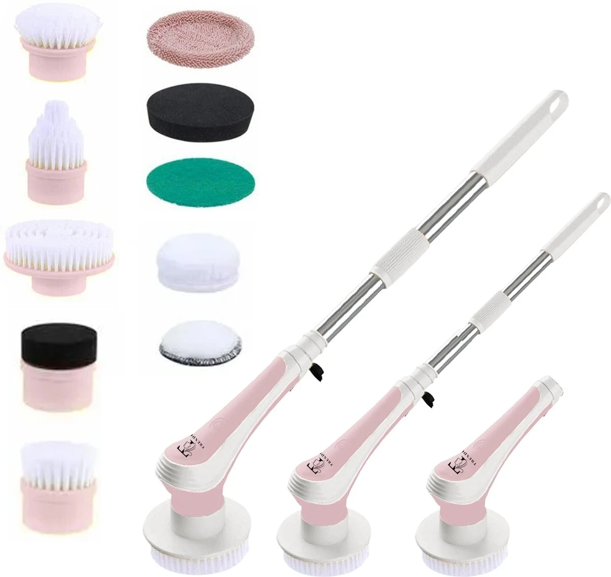 Trendosa Elektrische Schoonmaakborstel - Elektrische Schrobborstel - Poetsmachine - Handborstel - scrubber- de Badkamer/Keuken/Auto- Roze Trendosa Elektrische Schoonmaakborstel - Elektrische Schrobborstel - Poetsmachine - Handborstel - Scrubber- De Badkamer/Keuken/Auto- Roze -Huishoudelijke Artikelen Winkel 1200x1132 3