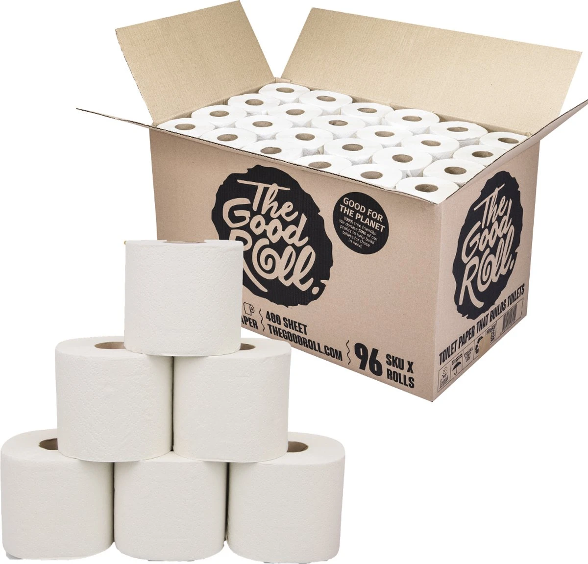 THE GOOD ROLL - WC papier voordeelverpakking - 96 stuks -400vel -3-laags - The Wrapless Choice - 100% gerecycled THE GOOD ROLL - WC Papier Voordeelverpakking - 96 Stuks -400vel -3-laags - The Wrapless Choice - 100% Gerecycled -Huishoudelijke Artikelen Winkel 1200x1151 3