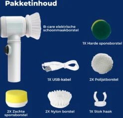 B-care Magic Brush - Elektrische Multifunctionele Schoonmaakborstel - 7 Opzetstukken - Wasborstel - Poetsmachine - Schrobborstel - Handborstel - Werkborstel - Schrobber - Boorborstel - Reinigingsborstel -Huishoudelijke Artikelen Winkel 1200x1155 4