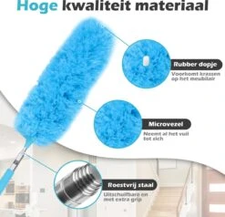 JUST23 Plumeau Uitschuifbaar Met Telescoopsteel – 60 Tot 140 Cm – Ragebol – Stoffer – Duster - Blauw - Incl. Microfiber Doek -Huishoudelijke Artikelen Winkel 1200x1156 11