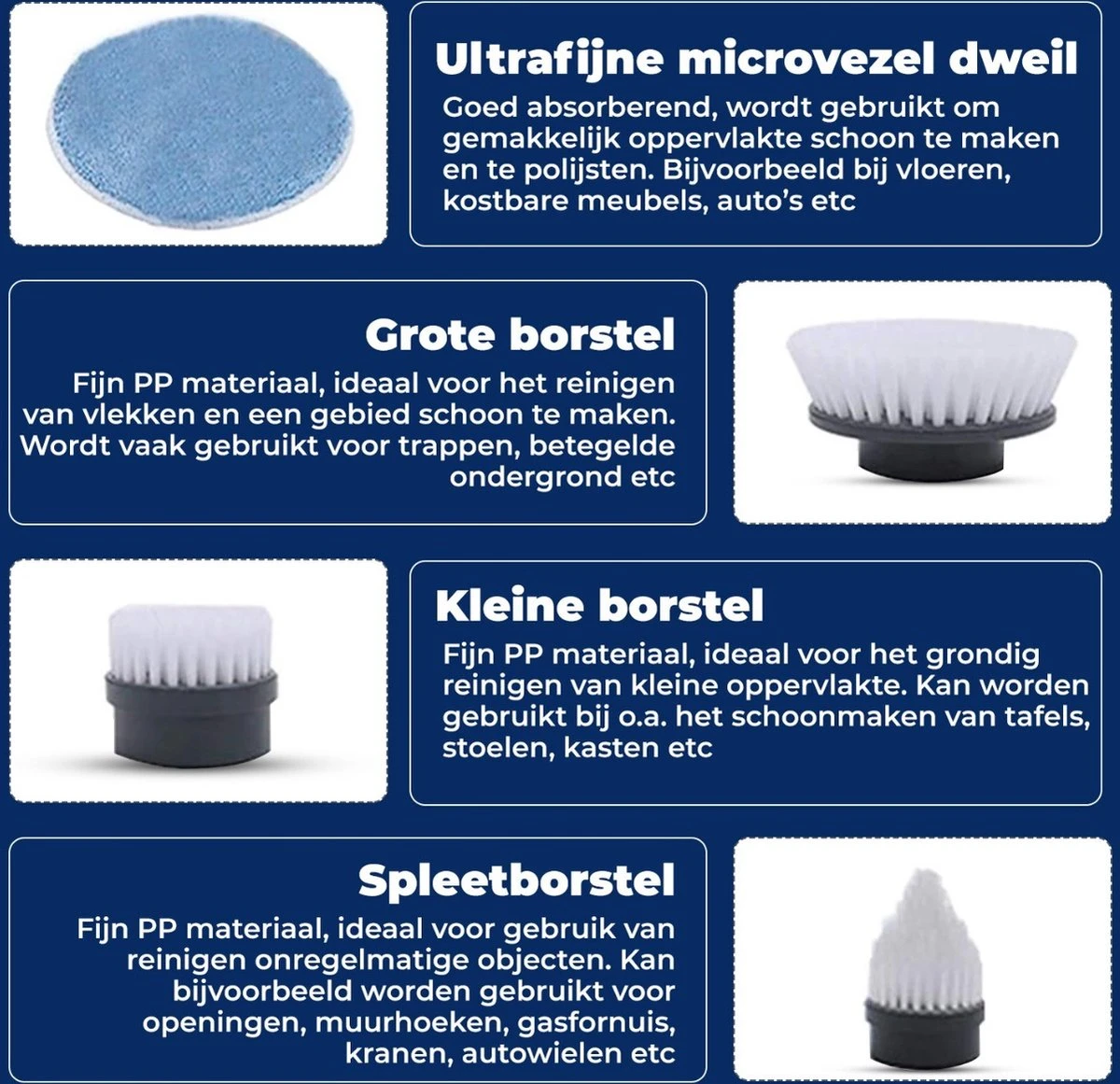 B-care Elektrische Schoonmaakborstel - 4 Opzetstukken - Wasborstel - Poetsmachine - Schrobborstel - Handborstel - Werkborstel - Schrobber - Boorborstel - Schoonmaakmiddelen - Reinigingsborstel B-care Elektrische Schoonmaakborstel - 4 Opzetstukken - Wasborstel - Poetsmachine - Schrobborstel - Handborstel - Werkborstel - Schrobber - Boorborstel - Schoonmaakmiddelen - Reinigingsborstel -Huishoudelijke Artikelen Winkel 1200x1161 22