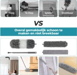 Novabeau® - Telescopische Plumeau – Plumeau Met Telescoopsteel – Ragebol – Uitschuifbaar – Grijs – 3-delige Set -Huishoudelijke Artikelen Winkel 1200x1169 10