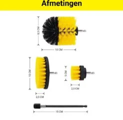 Merkloos 4-delige Borstelset Voor Boormachine - Inclusief Verlengstuk - Opzetborstels - Schrobborstel - Schuurborstel - Schoonmaakborstel - Tapijtreiniger - Brush - Geel - Gratis Verzending -Huishoudelijke Artikelen Winkel 1200x1170 5