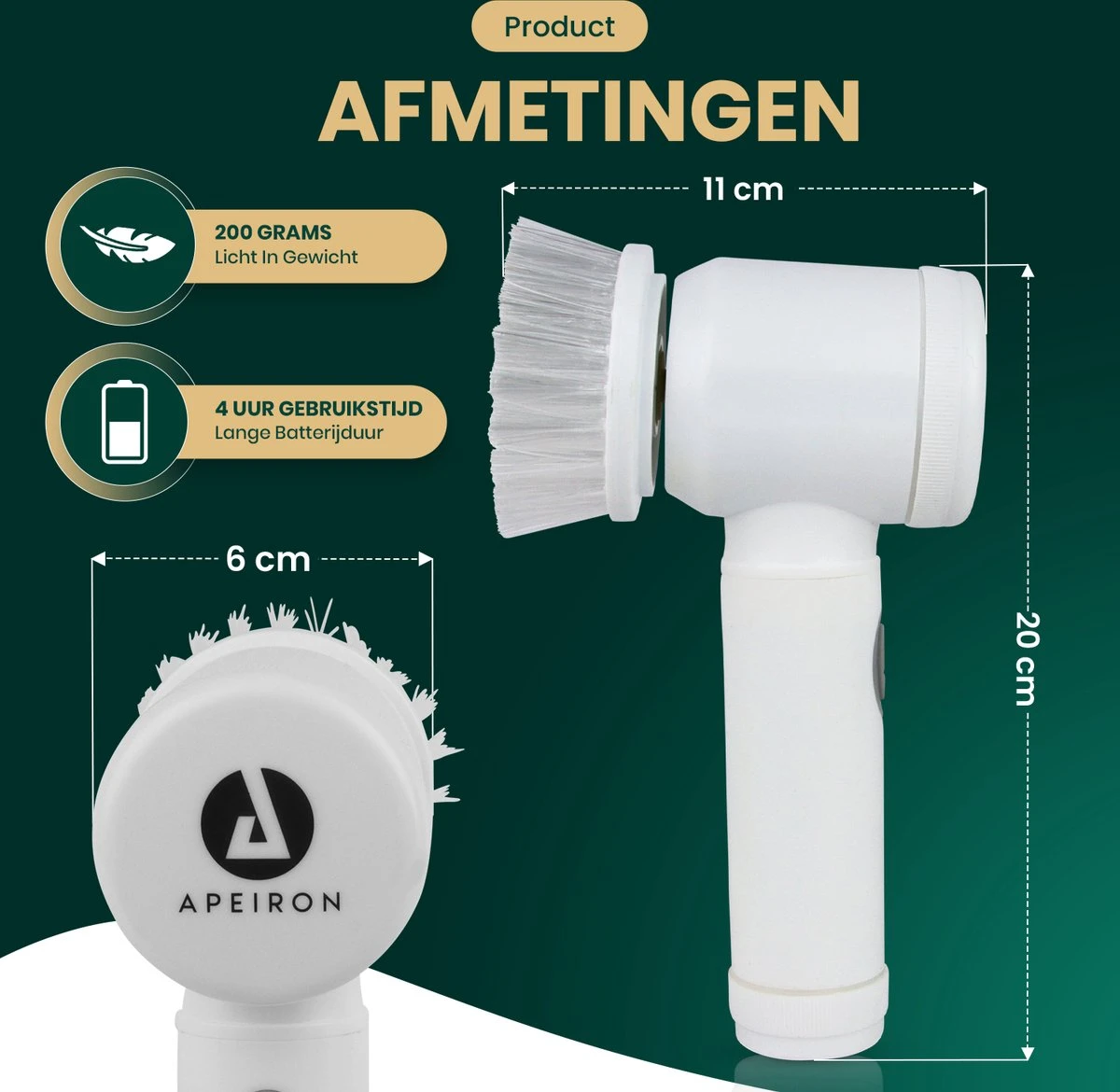 Apeiron Elektrische Schoonmaakborstel - Poetsmachine - Poliermachine - Schrobborstel - Handborstel - Werkborstel - Schrobber - Boorborstel - Wasborstel - Schoonmaakmiddelen - Reinigingsborstel - 3 Opzetstukken Apeiron Elektrische Schoonmaakborstel - Poetsmachine - Poliermachine - Schrobborstel - Handborstel - Werkborstel - Schrobber - Boorborstel - Wasborstel - Schoonmaakmiddelen - Reinigingsborstel - 3 Opzetstukken -Huishoudelijke Artikelen Winkel 1200x1170 7