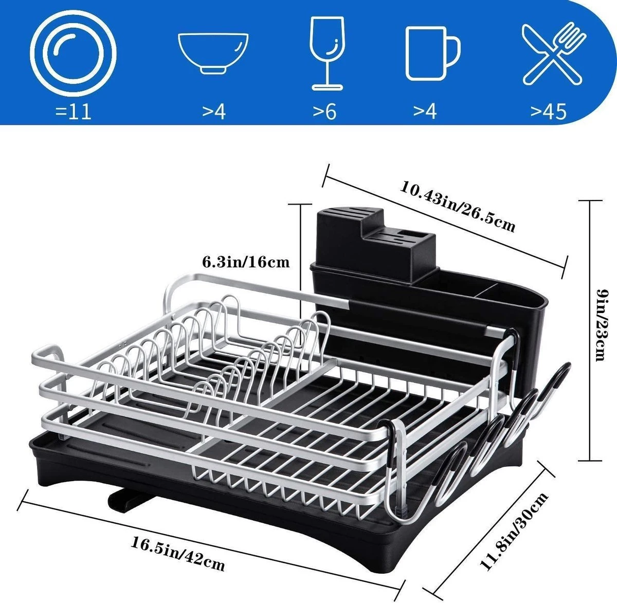 Doogo® Afdruiprek met bestekkorf en lekbak voor keukenborden en bestek Afdruiprek met draaibare uitloop Doogo® Afdruiprek Met Bestekkorf En Lekbak Voor Keukenborden En Bestek Afdruiprek Met Draaibare Uitloop -Huishoudelijke Artikelen Winkel 1200x1173 3