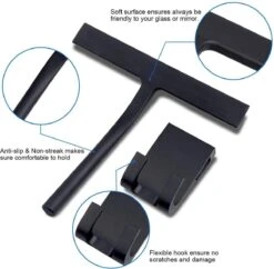 BOTC Douchewisser - Raamwisser - Silicone - 21cm X 16cm - Badkamer Accessoires -Zwart -Huishoudelijke Artikelen Winkel 1200x1174 7