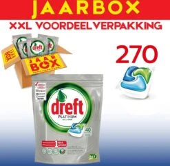 Dreft All In One Platinum - 270 Stuks - Vaatwastabletten - Jaarbox - Voordeelverpakking -Huishoudelijke Artikelen Winkel 1200x1175 5
