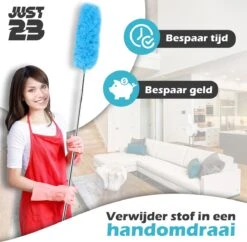 JUST23 Plumeau Uitschuifbaar Met Telescoopsteel – 60 Tot 140 Cm – Ragebol – Stoffer – Duster - Blauw - Incl. Microfiber Doek -Huishoudelijke Artikelen Winkel 1200x1178 12