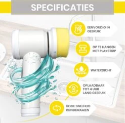 Lenga Elektrische Schoonmaakborstel - 5 In 1 Borstel - Oplaadbaar - Wasborstel - Schoonmaakmiddelen - Schrobborstels 7 Lenga Elektrische Schoonmaakborstel - 5 In 1 Borstel - Oplaadbaar - Wasborstel - Schoonmaakmiddelen - Schrobborstels -Huishoudelijke Artikelen Winkel 1200x1179 4