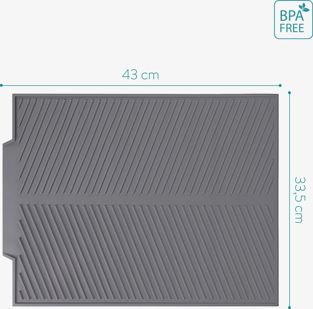 Navaris siliconen droogmat met afvoer - Aanrecht droogmat voor afwas, borden, bestek, glazen - Grijs Navaris Siliconen Droogmat Met Afvoer - Aanrecht Droogmat Voor Afwas, Borden, Bestek, Glazen - Grijs -Huishoudelijke Artikelen Winkel 1200x1184 9