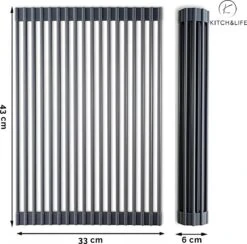 Kitch&Life Afdruiprek Oprolbaar - Mat Zwart - Pannenonderzetter - Afdruipmat - Keukenrek 3-in-1 -Huishoudelijke Artikelen Winkel 1200x1185 1