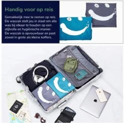 Wonair - Grote Waszak - 60x90cm - Hemelsblauw - Met Trekkoord En Draagband -Huishoudelijke Artikelen Winkel 1200x1189 3