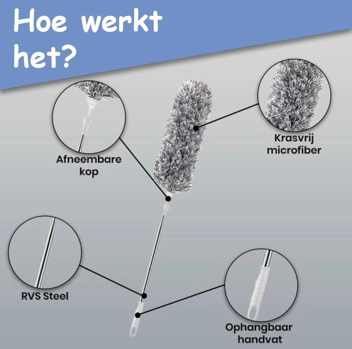 Fain® Plumeau met Telescoopsteel – Grijs – 80 tot 280 cm - Uitschuifbaar – Wasbaar - Flexibel 360° Draaibaar – Duster - Microvezel Ragebol Fain® Plumeau Met Telescoopsteel – Grijs – 80 Tot 280 Cm - Uitschuifbaar – Wasbaar - Flexibel 360° Draaibaar – Duster - Microvezel Ragebol -Huishoudelijke Artikelen Winkel 1200x1190 5