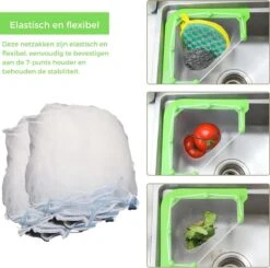 Merkloos Gootsteen Organizer - Gootsteen Afval Netje - Gootsteenontstopper - Spoelbak - Incl. 50 Netjes -Huishoudelijke Artikelen Winkel 1200x1191 7