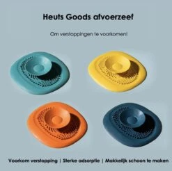 Heuts Goods - Gootsteenzeef - Gootsteenstop - Afvoerzeef - Afvoerstop - Spoelbal - Bad - Douchebak - Keuken - Wasbak - Badkuip - Siliconen - Donkerblauw -Huishoudelijke Artikelen Winkel 1200x1196 11