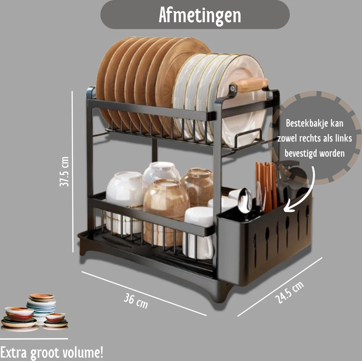 Afdruiprek - Zwart/ Met flexibele water afvoer/ Borden, pannen bestek/ RVS/ Lichtgewicht/ Lekbak/ Luxe uitvoering Afdruiprek - Zwart/ Met Flexibele Water Afvoer/ Borden, Pannen Bestek/ RVS/ Lichtgewicht/ Lekbak/ Luxe Uitvoering -Huishoudelijke Artikelen Winkel 1200x1199 26