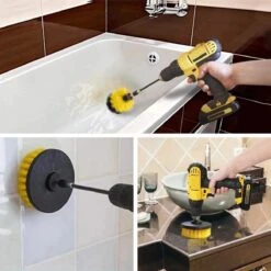 Merkloos 4-delige Borstelset Voor Boormachine - Inclusief Verlengstuk - Opzetborstels - Schrobborstel - Schuurborstel - Schoonmaakborstel - Tapijtreiniger - Brush - Geel - Gratis Verzending -Huishoudelijke Artikelen Winkel 1200x1199 27