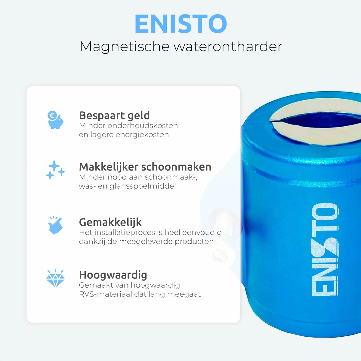 ENISTO® Magnetische Waterontharder Small – Waterontharder Magneet – Douchefilter – Waterontkalker – Waterverzachter – Antikalk – Blauw – RVS ENISTO® Magnetische Waterontharder Small – Waterontharder Magneet – Douchefilter – Waterontkalker – Waterverzachter – Antikalk – Blauw – RVS -Huishoudelijke Artikelen Winkel 1200x1200 1012