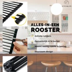 Kitch&Life Afdruiprek Oprolbaar - Mat Zwart - Pannenonderzetter - Afdruipmat - Keukenrek 3-in-1 -Huishoudelijke Artikelen Winkel 1200x1200 1209