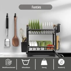 Afdruiprek - Zwart/ Met Flexibele Water Afvoer/ Borden, Pannen Bestek/ RVS/ Lichtgewicht/ Lekbak/ Luxe Uitvoering 5 Afdruiprek - Zwart/ Met Flexibele Water Afvoer/ Borden, Pannen Bestek/ RVS/ Lichtgewicht/ Lekbak/ Luxe Uitvoering -Huishoudelijke Artikelen Winkel 1200x1200 1246