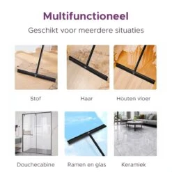 MAYMS® Vloerwisser Badkamer - Vloertrekker - Vloertrekker Met Steel - Floor Wiper - Aftrekker - RVS - Zwart - Design - Wisser - Vloerwisser Douche -Huishoudelijke Artikelen Winkel 1200x1200 1356