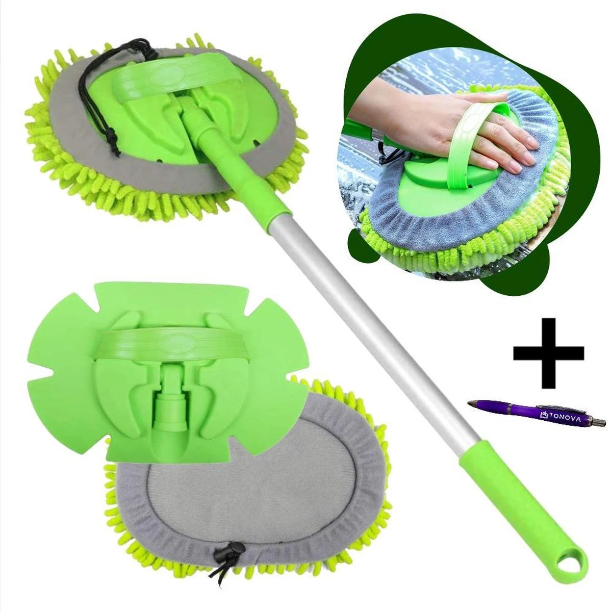 Professionele Telescopische Wasborstel + Tonova Pen - Auto Schoonmaakborstel - Anti Slip - Auto, Caravan & Camper - Uitschuifbaar - Groen Merkloos Professionele Telescopische Wasborstel + Tonova Pen - Auto Schoonmaakborstel - Anti Slip - Auto, Caravan & Camper - Uitschuifbaar - Groen -Huishoudelijke Artikelen Winkel 1200x1200 1440